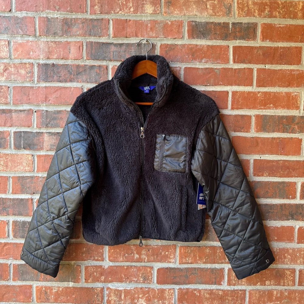 NWT JoyLab Full Zip Sherpa Cropped Jacket, Women's Size XS